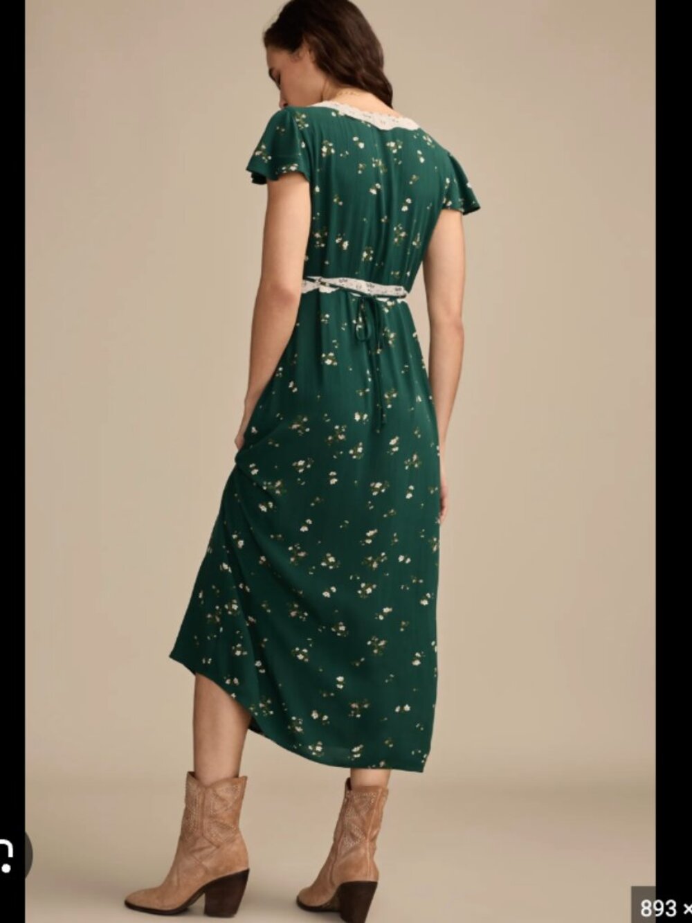 Lucky Brand lace trim midi slip dress - Picture 2 of 7